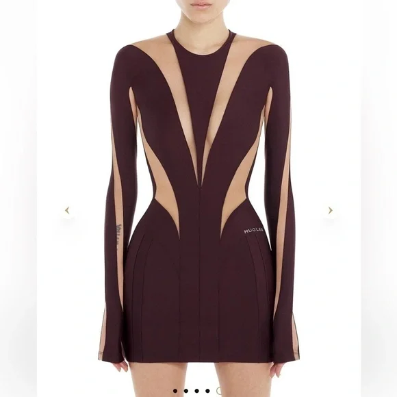 Mugler Black and White Graphic Mini Dress - Picture 5 of 5